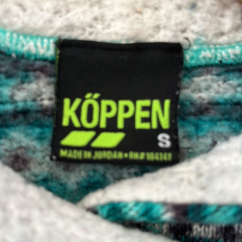 Koppen Patterned Teal Sweater with Button Detail - Picture 3 of 7